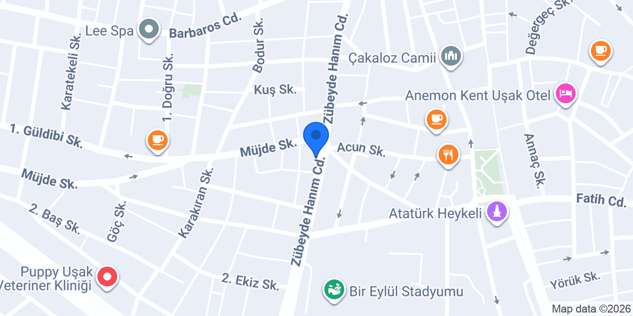 Uşak Kırmızıgül Çiçekçilik konumu
