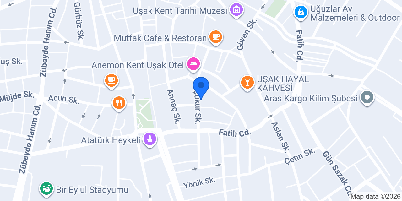 Pera Reklam UŞAK TABELA konumu