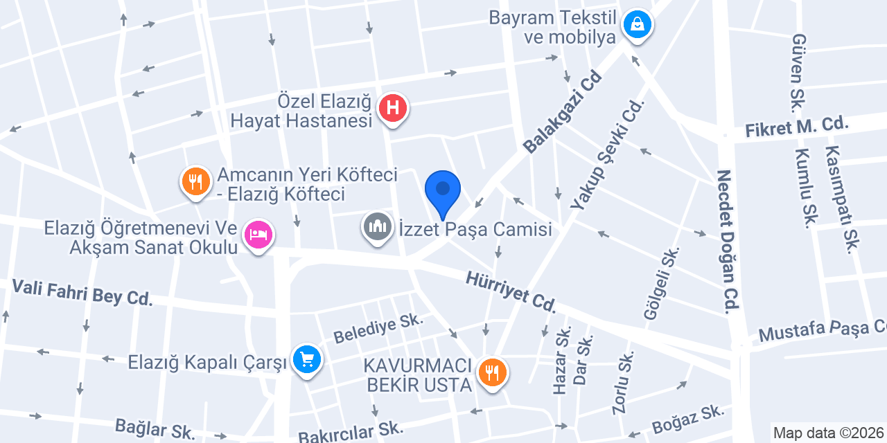 Elazığ Sağlampınar Sürücü Kursu konumu