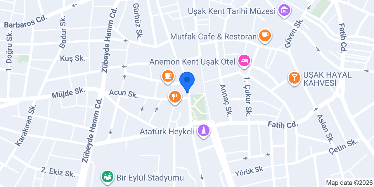 Uşak Yuvam İnşaat konumu