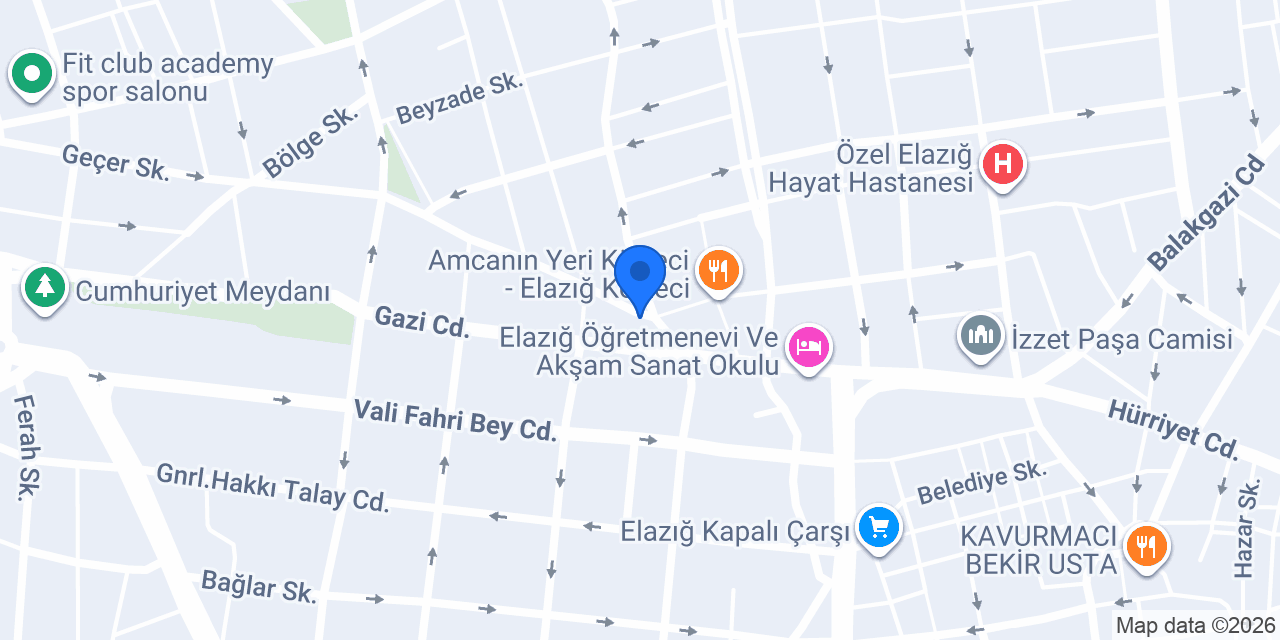 A Kalem Kurs Merkezi konumu