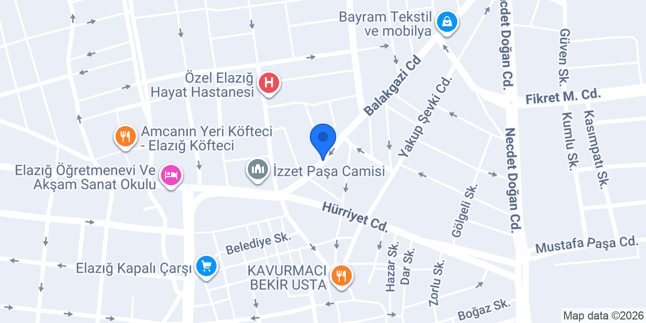 Hazarhan Çiğköfte konumu