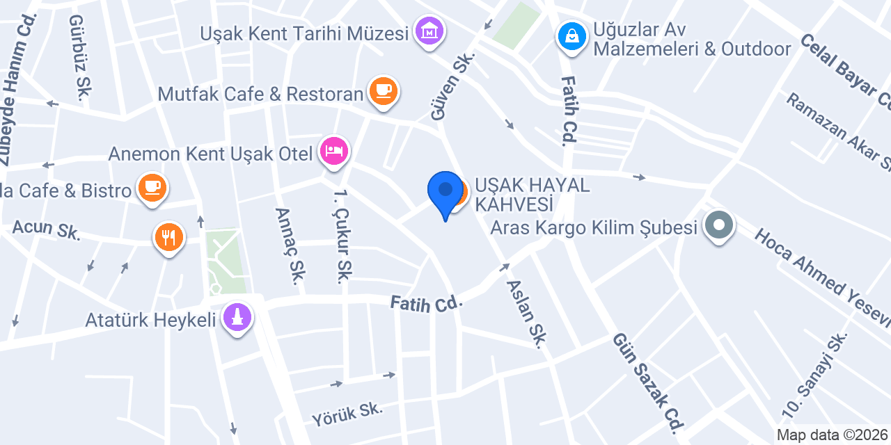UŞAK HAYAL KAHVESİ konumu