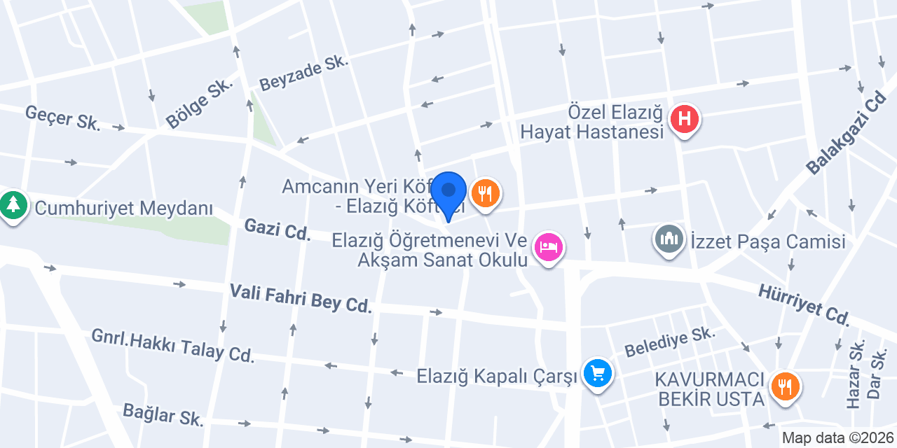 Abg Sigorta Elazığ Şubesi 3.Noter Üstü konumu