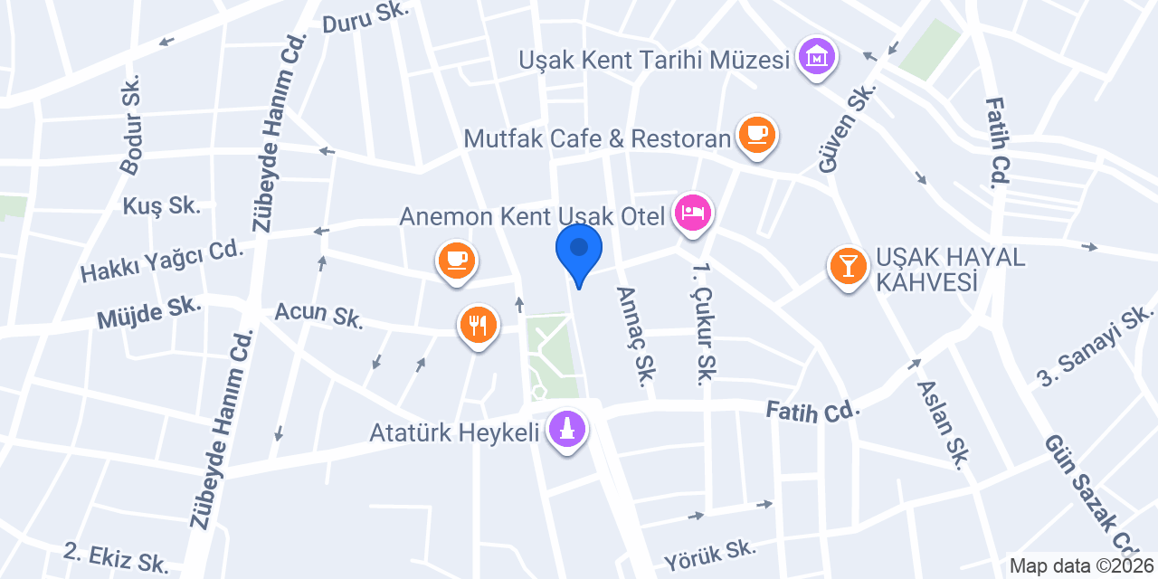 Şekerbank Uşak Şubesi konumu