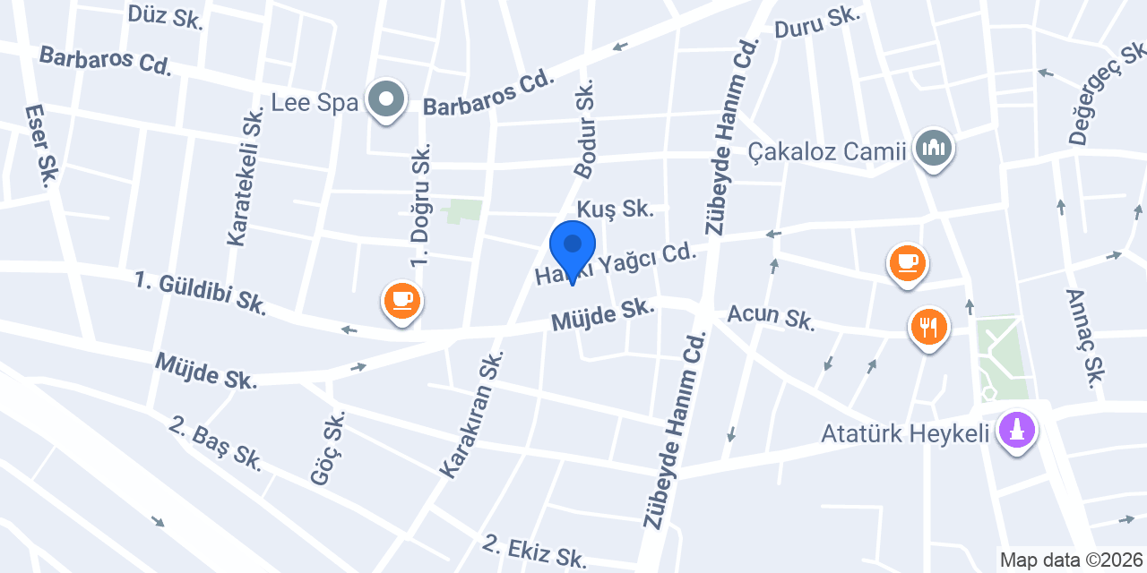 Huzur spa ve masaj salonu konumu