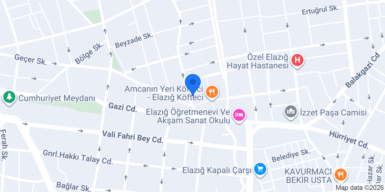 Osmanlı Prefabrik Elazığ konumu