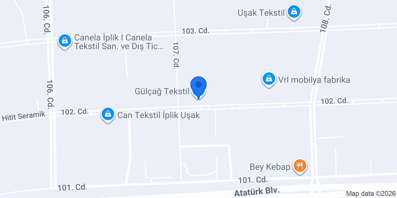 Gülçağ Tekstil konumu