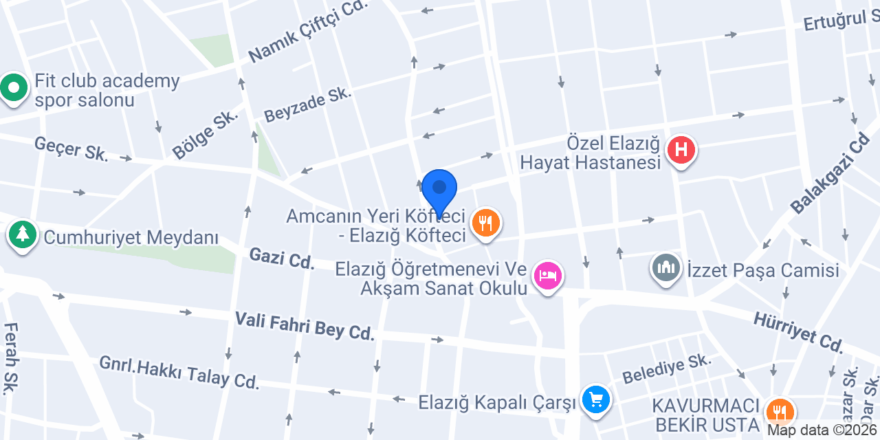 Elazığ Biorezonans konumu