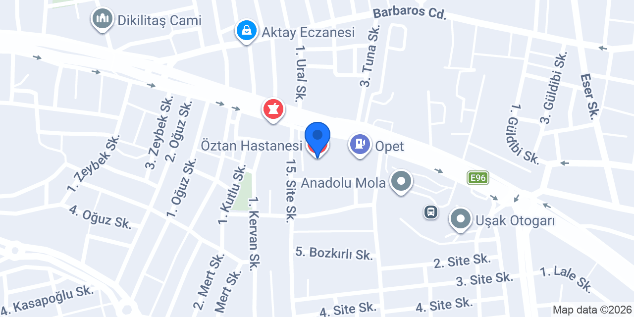 Öztan Hastanesi konumu