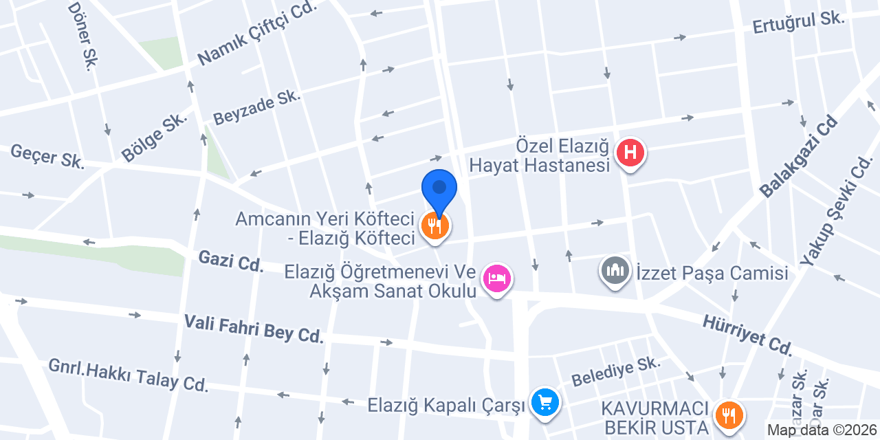 Hazan Köfte evi konumu