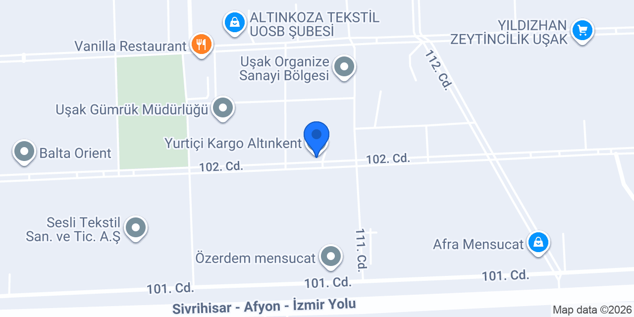 Yurtiçi Kargo Altınkent konumu