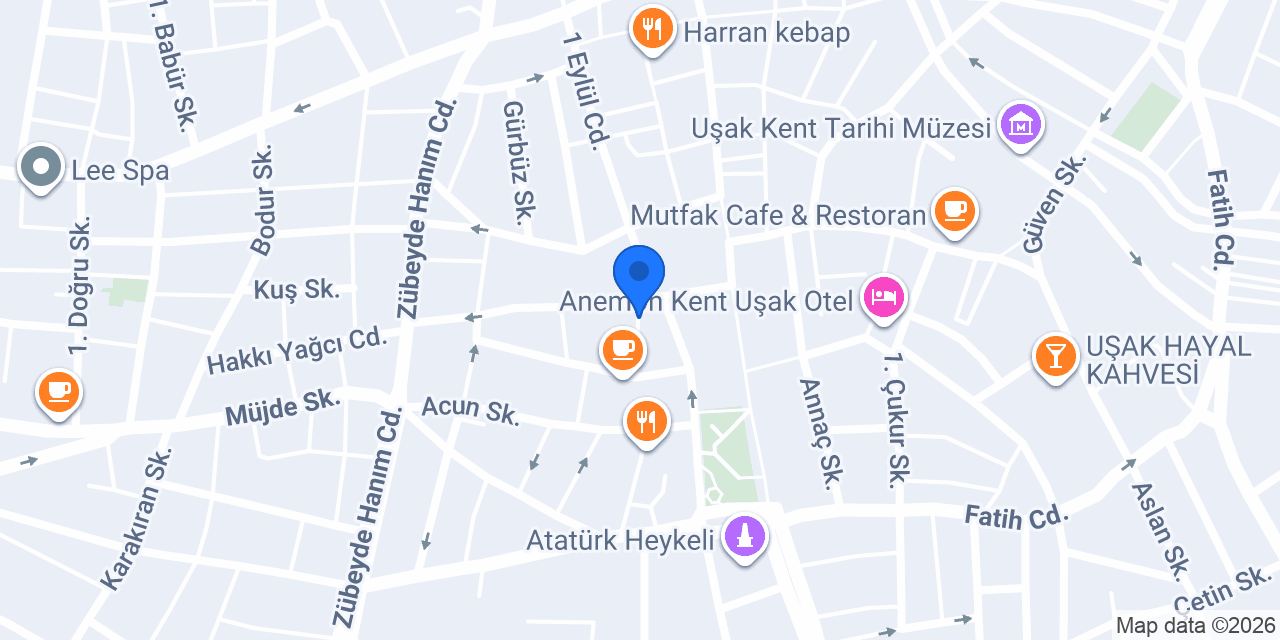 Uşak Erkek Berberi Hüseyin konumu