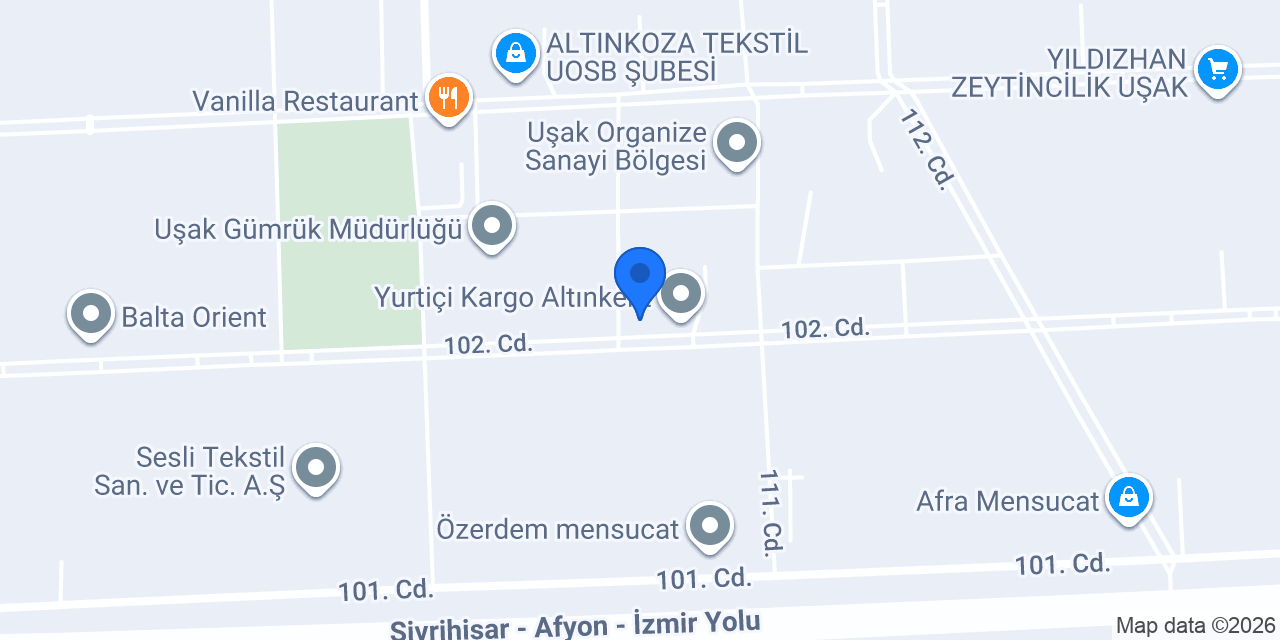 Garanti BBVA Uşak Organize Sanayi Şubesi konumu