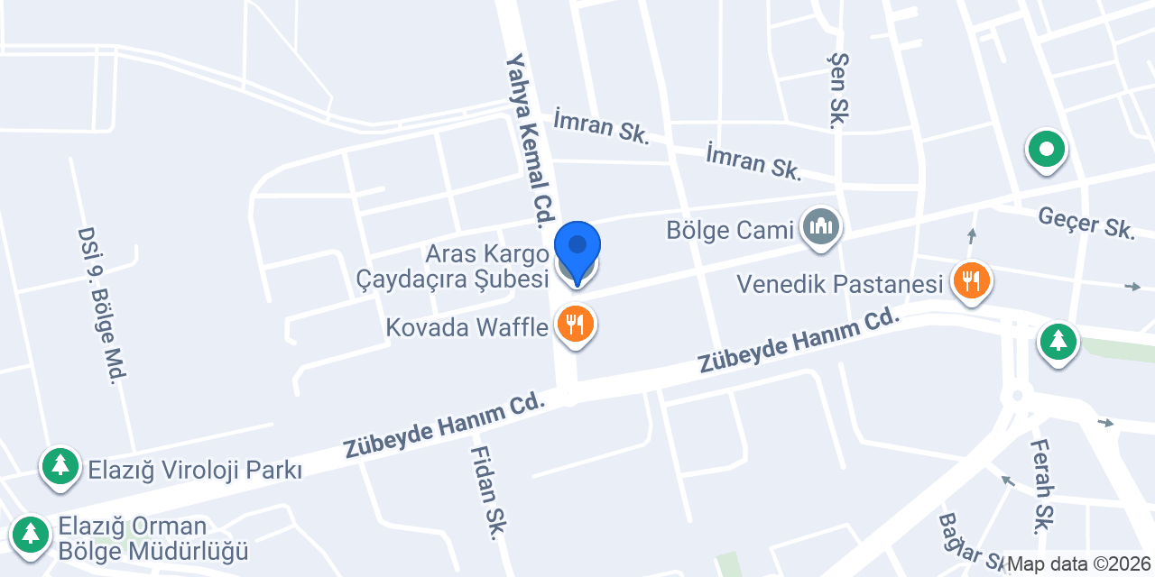 Aras Kargo Çaydaçıra Şubesi konumu