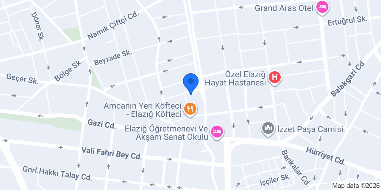 NOBEL Elazığ İngilizce Kursu konumu