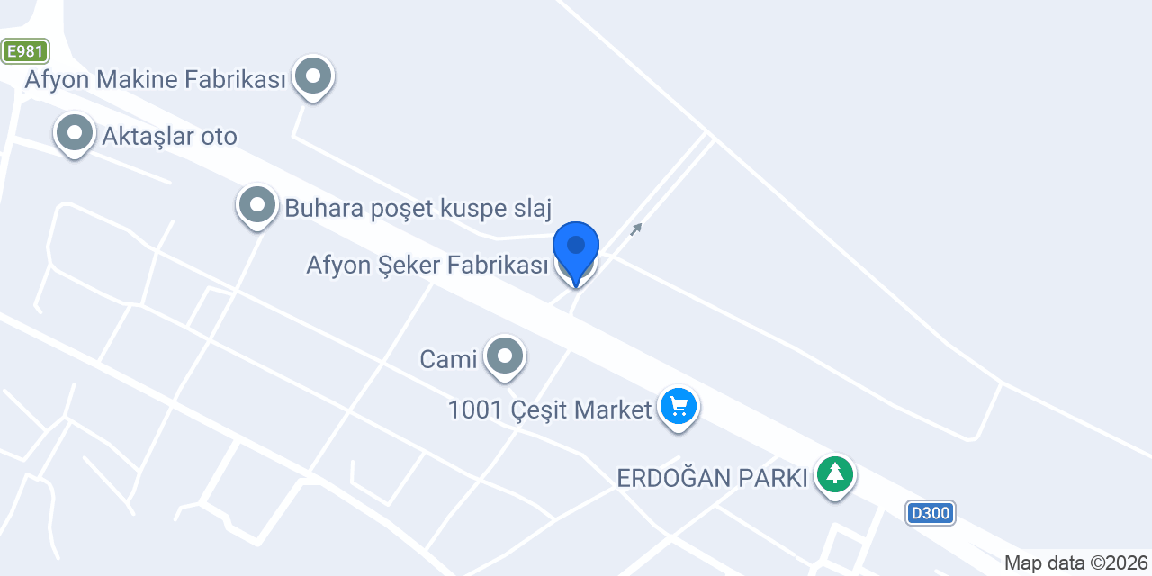 Afyon Şeker Fabrikası konumu
