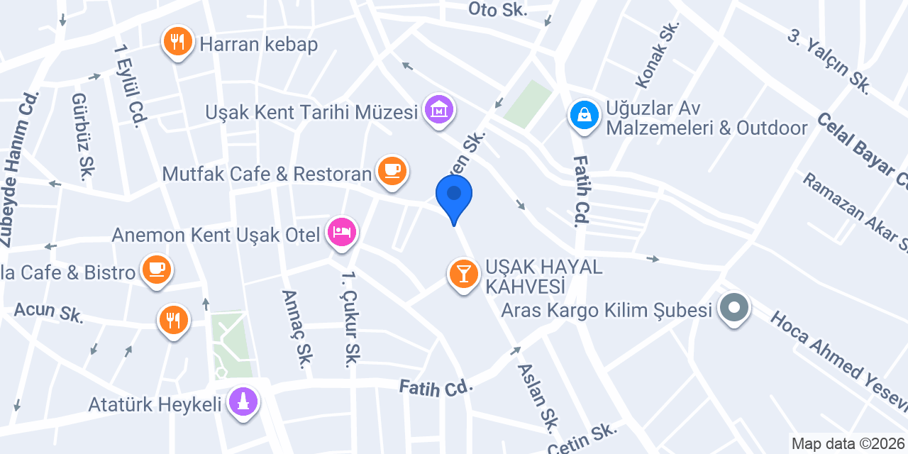 UŞAK STAR ÇELİK KAPI konumu