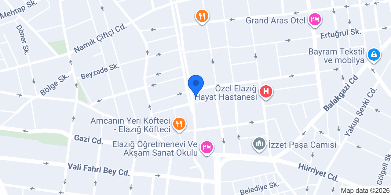 Elazığ Ev Yemekleri konumu