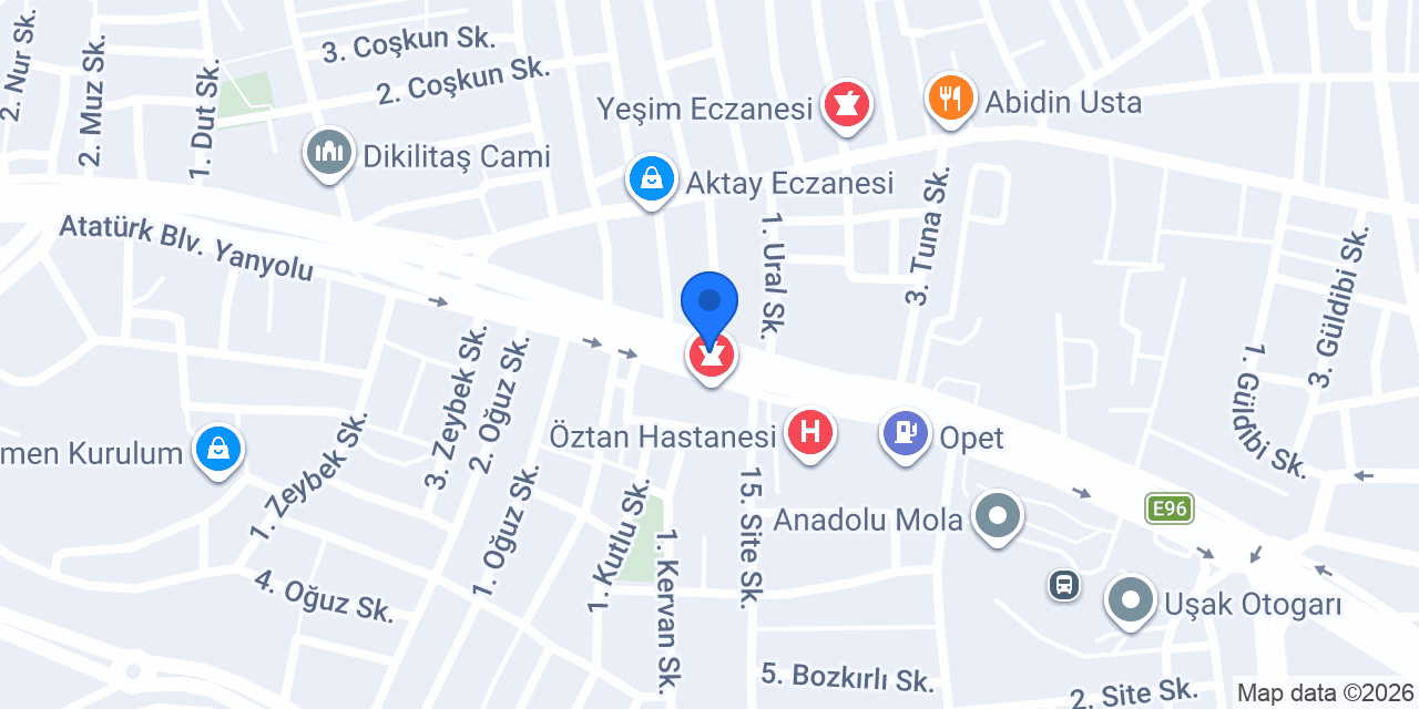 Uşak Alkan Boya Badana konumu