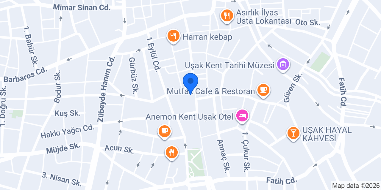 Vakıf Katılım Uşak Şubesi konumu