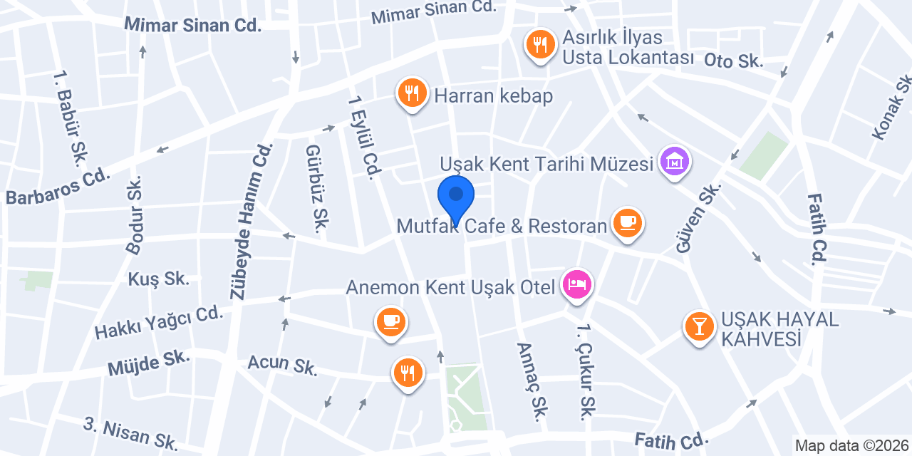 Uşak İç Mimarlık konumu
