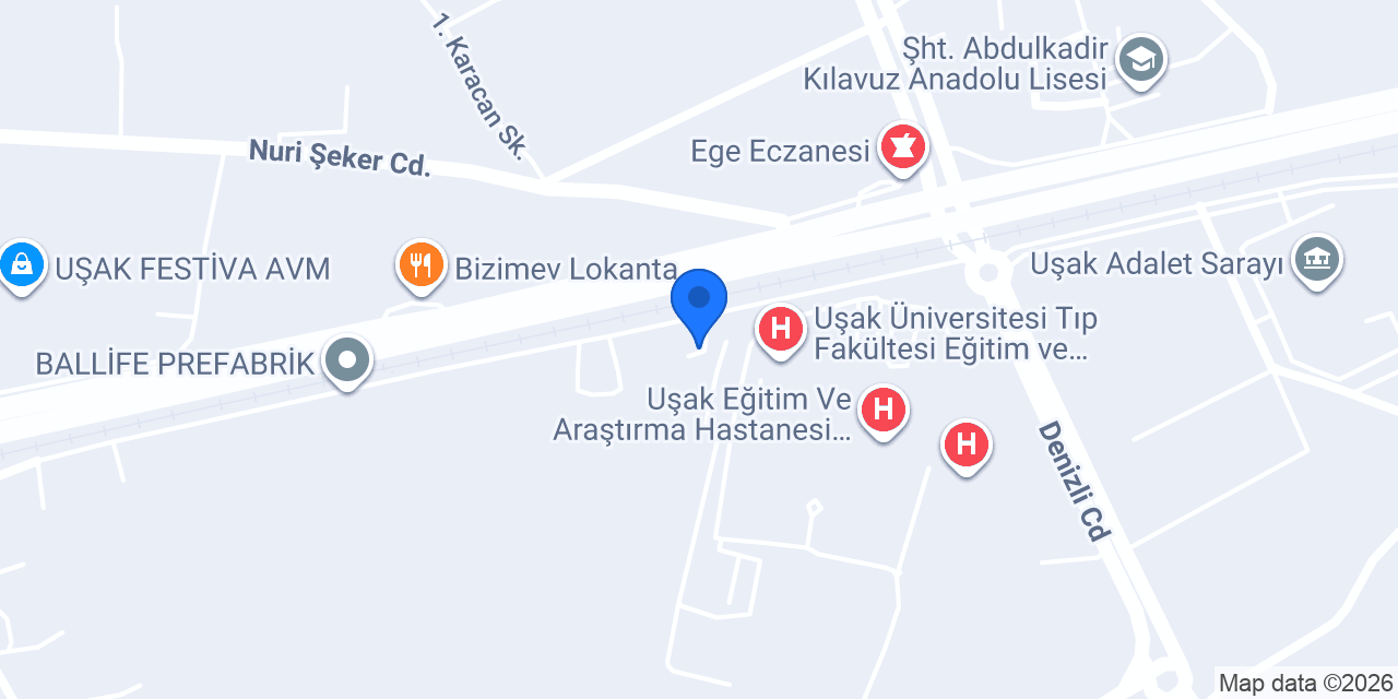 Usak Devlet Hastanesi Uyku Labrotuvari konumu