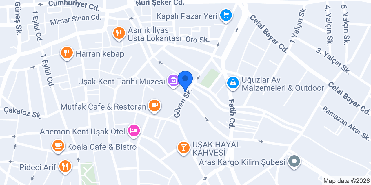 Çakın Veteriner Kliniği konumu