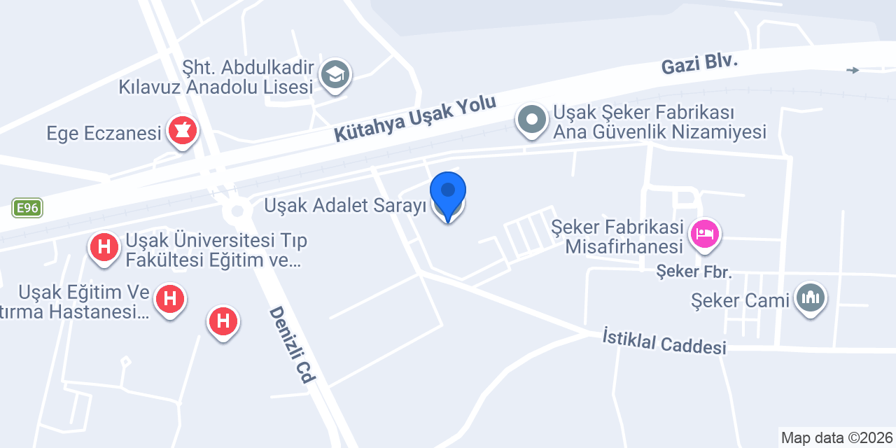 Uşak Adalet Sarayı konumu