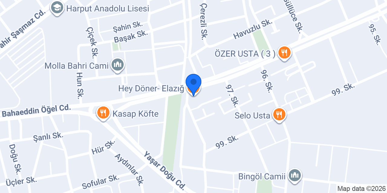 Hey Döner- Elazığ konumu