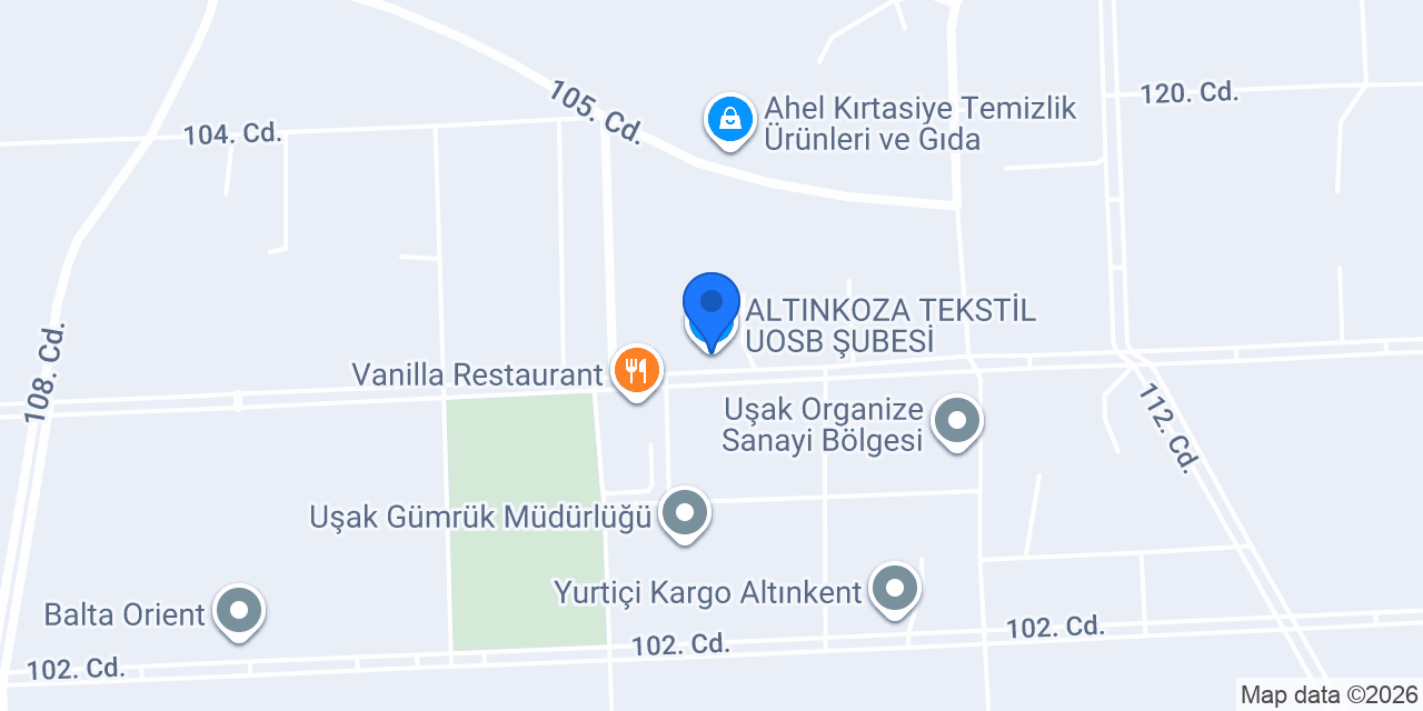 ALTINKOZA TEKSTİL UOSB ŞUBESİ konumu