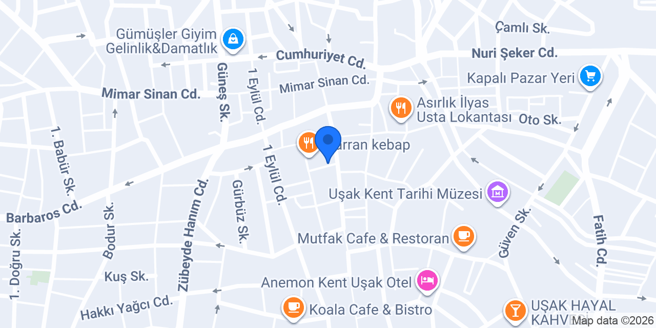 Yapı Kredi - Uşak Şubesi konumu