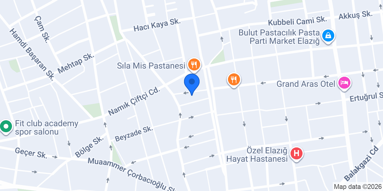 Fatih Pansiyon Elazığ konumu