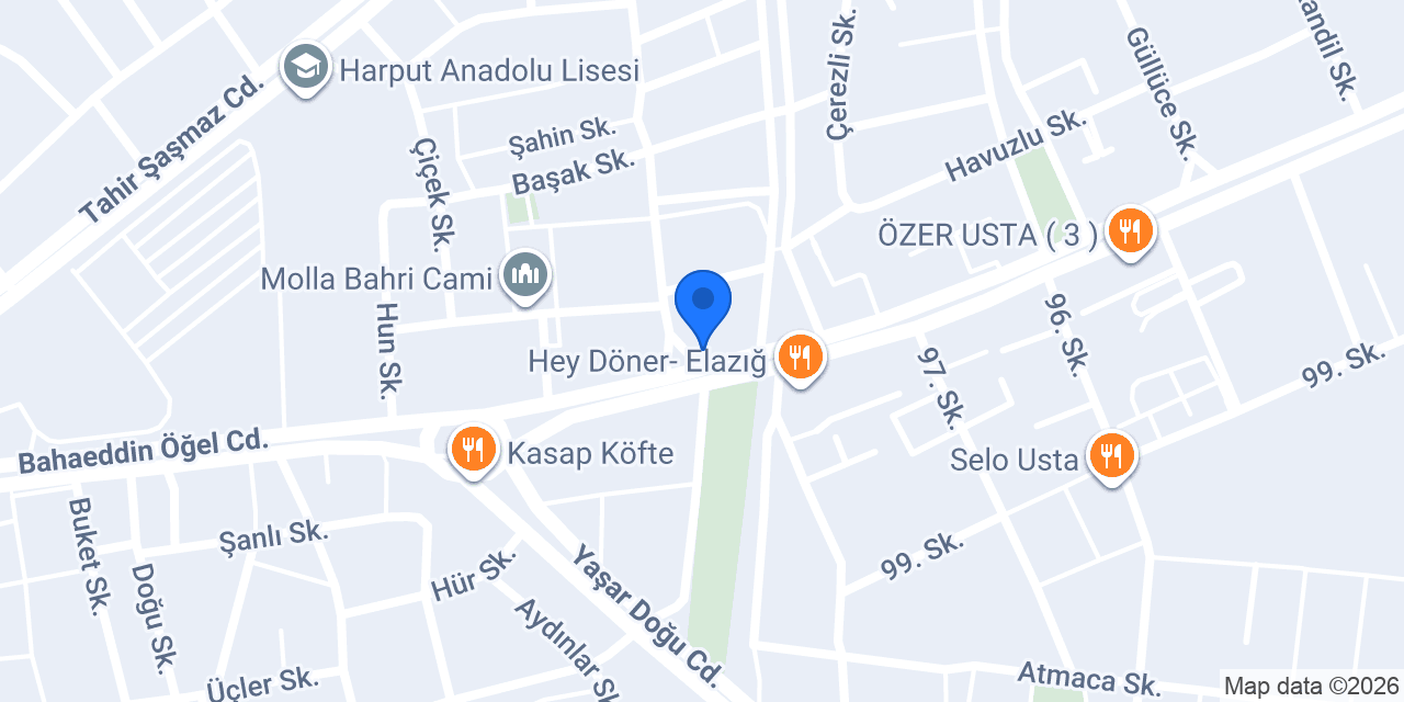 Paşha Döner Elazığ konumu