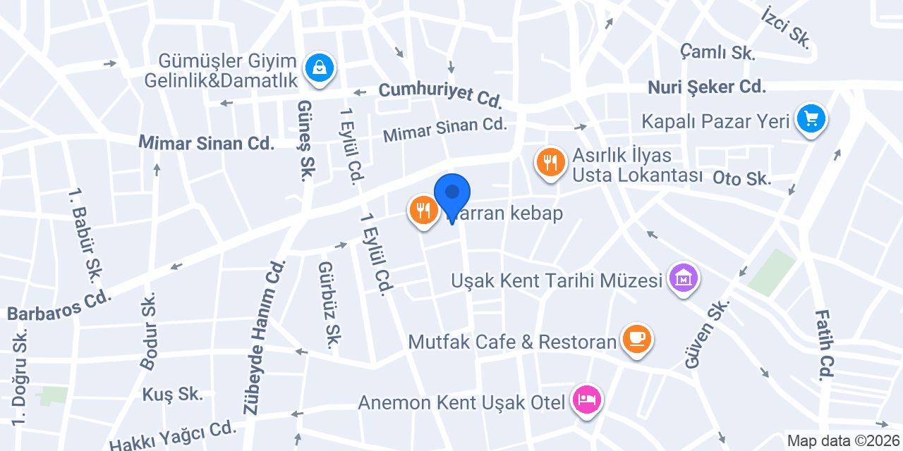 Türkiye Finans Uşak Şubesi konumu