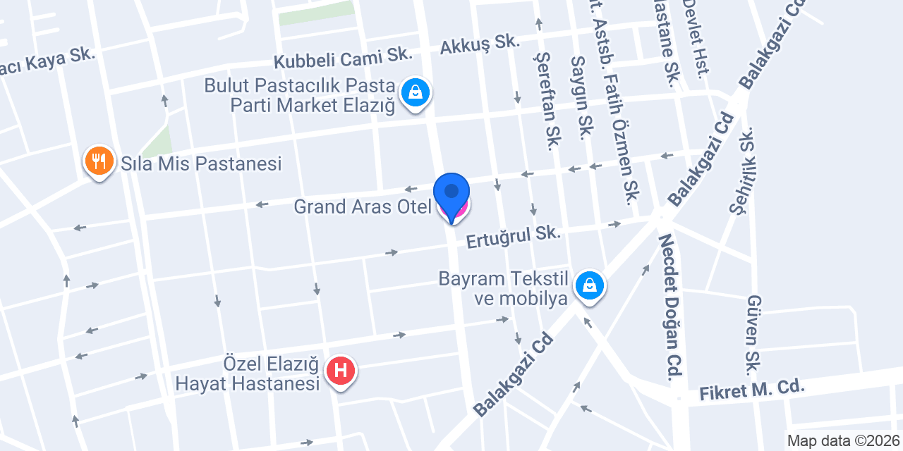 Grand Aras Otel konumu