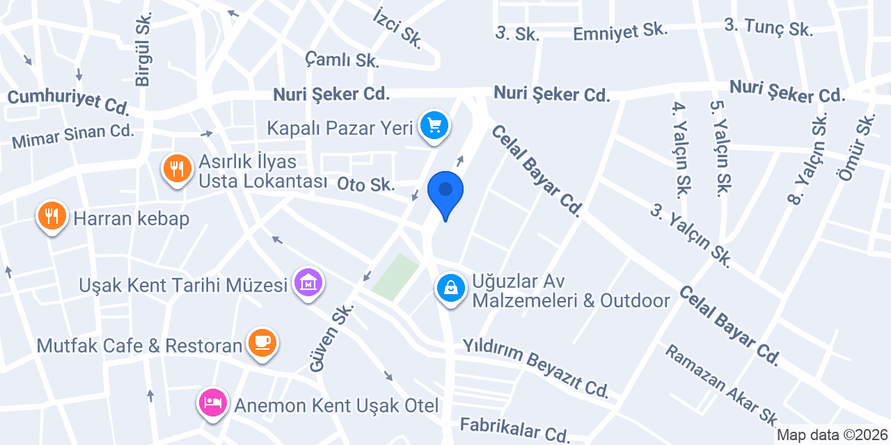 Usak Cam Alüminyum konumu