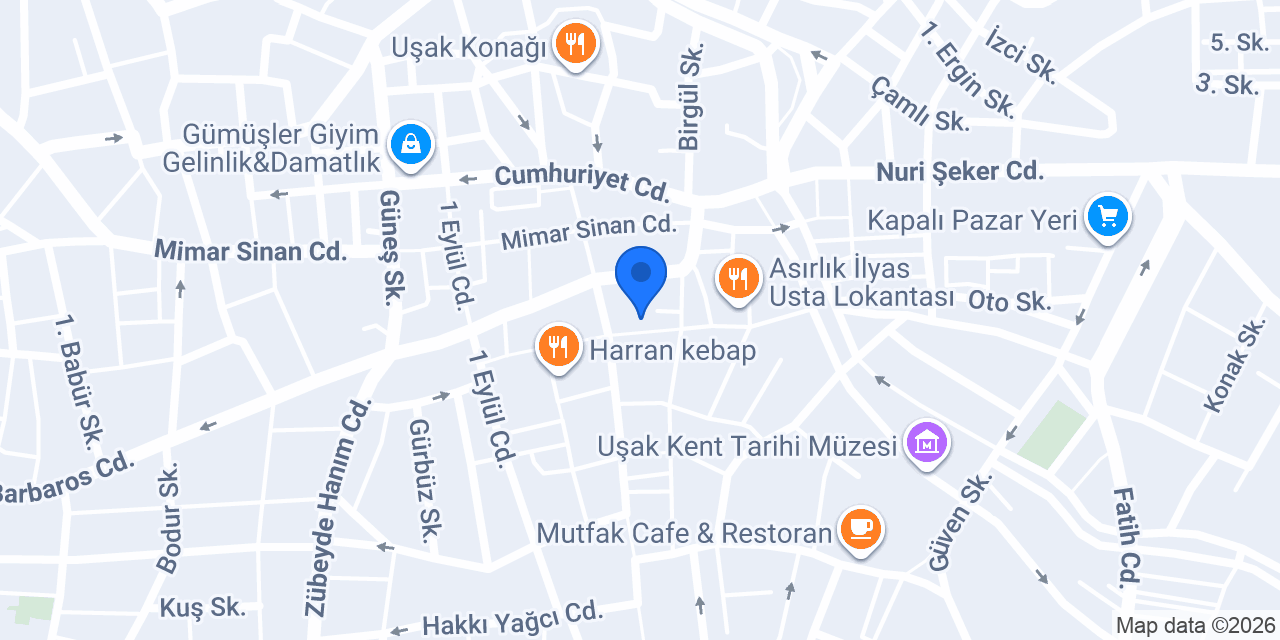 Akbank Uşak Şubesi konumu