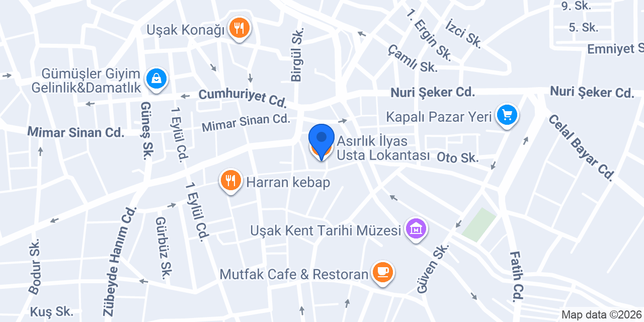 Asırlık İlyas Usta Lokantası konumu