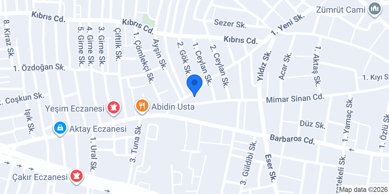 Terzi Zeki Kuru konumu