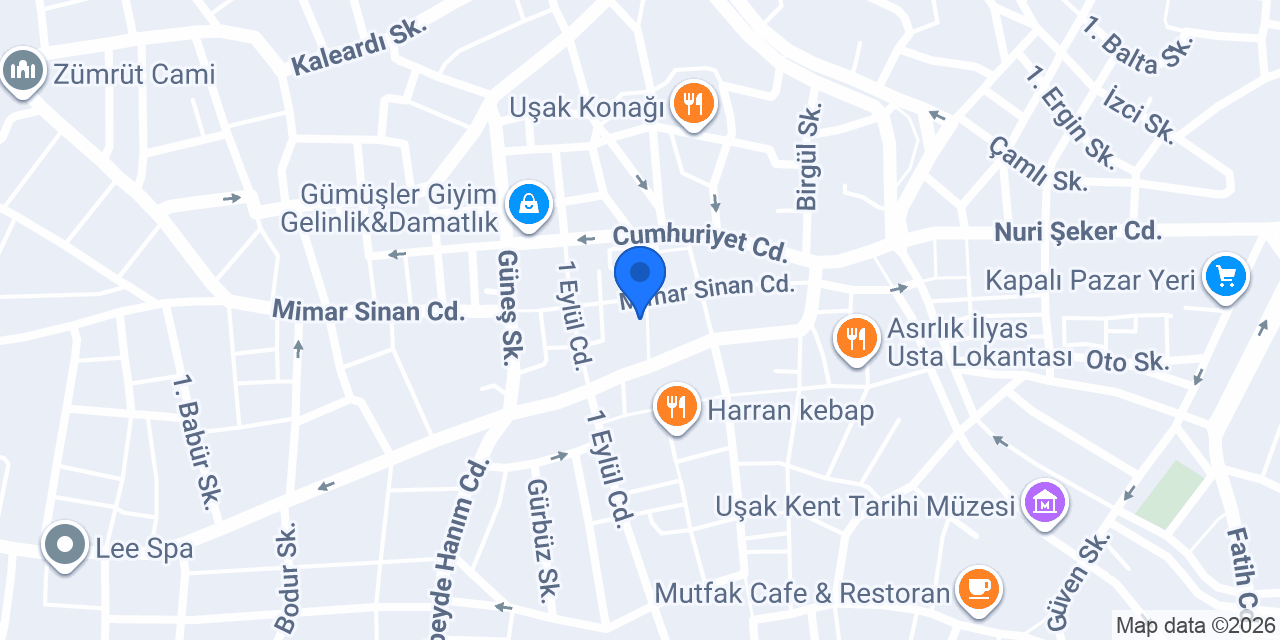 UŞAK KILIÇLAR YAPI MÜHENDİSLİK İNŞAAT konumu