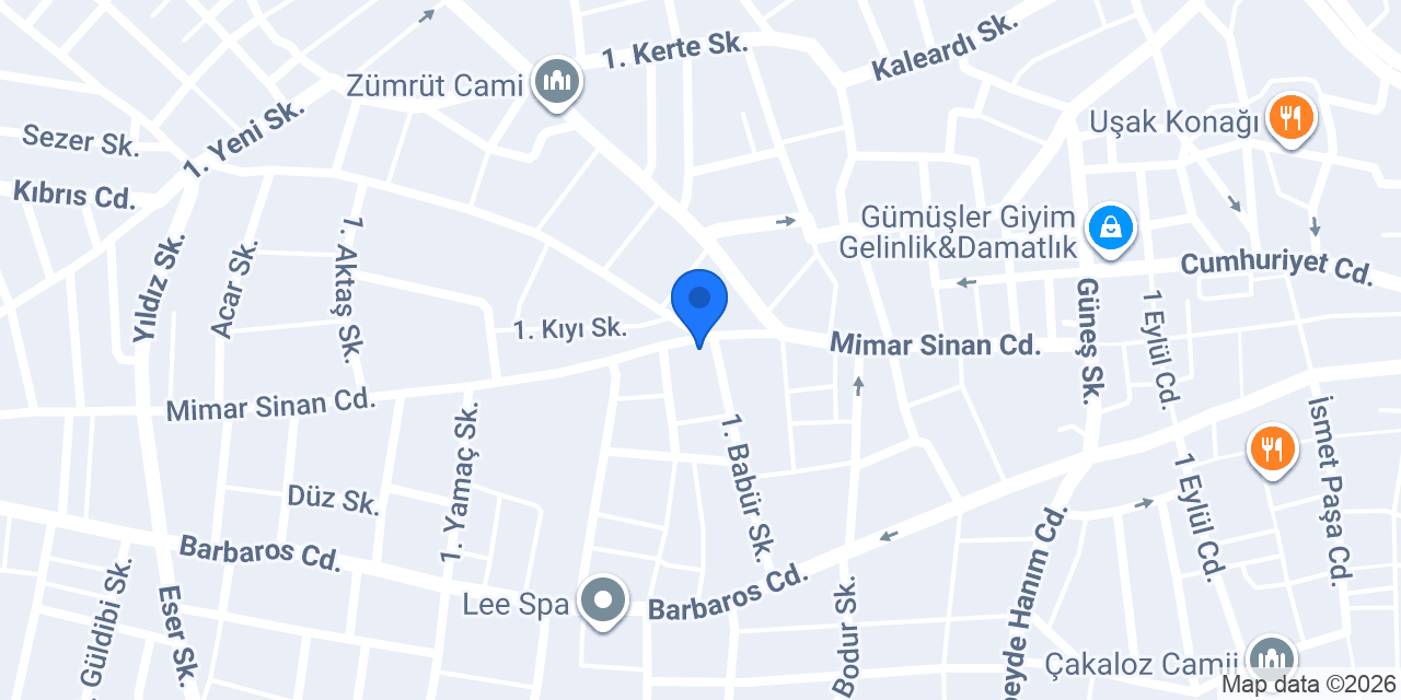 Uşak Kadastro Müdürlüğü konumu