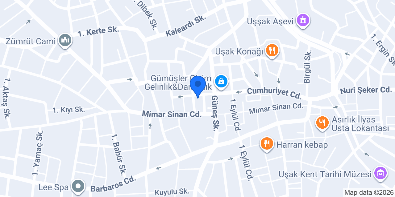 Uşak Yaşam Veteriner Kliniği konumu