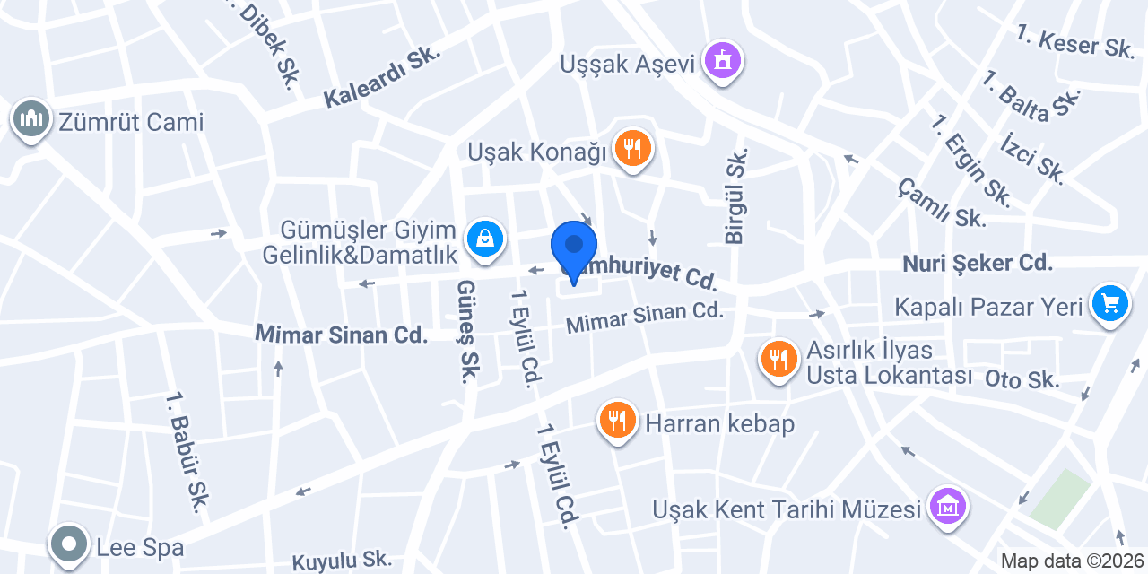 Uşak Belediyesi Otopark konumu