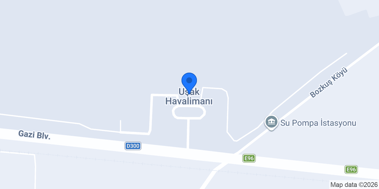 Uşak Havalimanı konumu