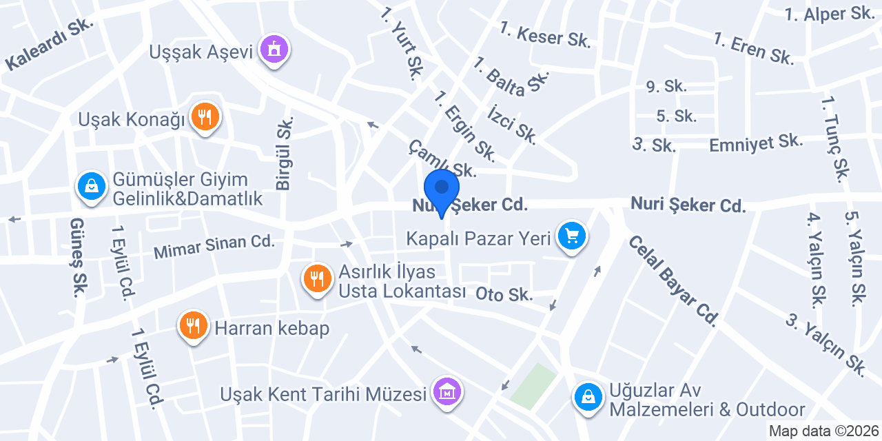 Burak Sürücü Kursları Uşak Şubesi konumu