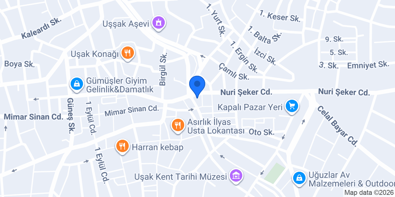 Uşak Çınaraltı Kebap konumu