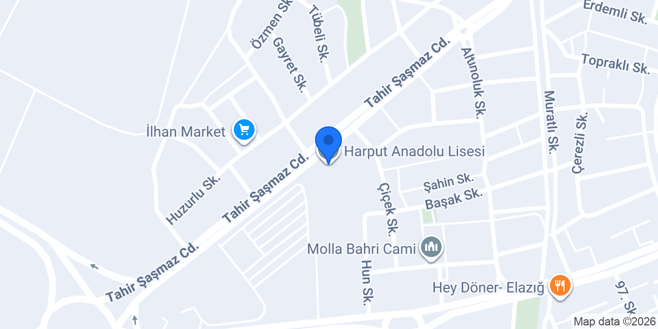Harput Anadolu Lisesi konumu
