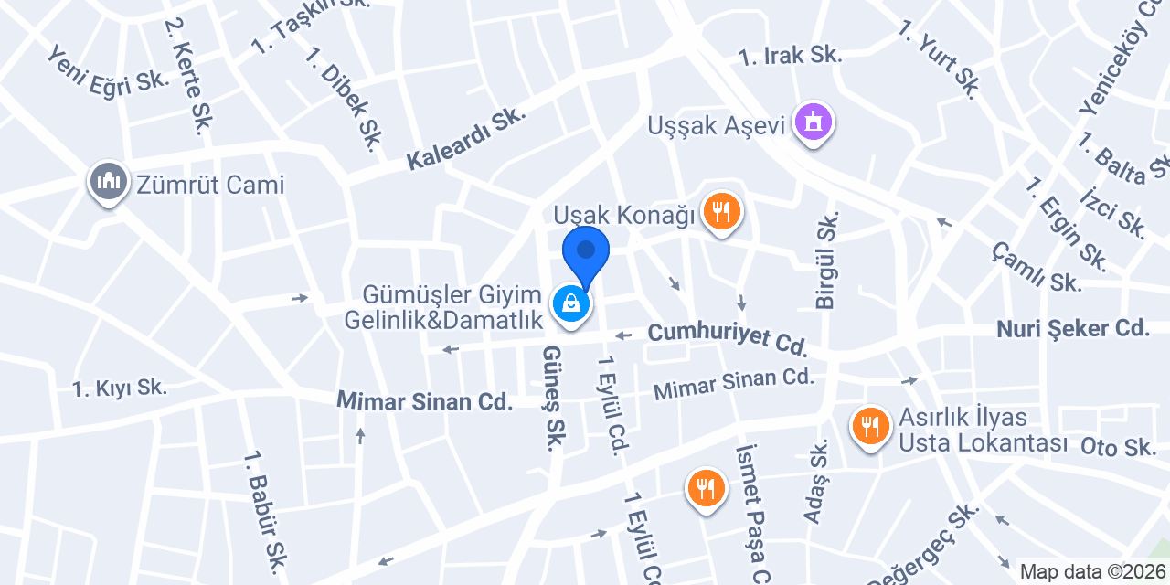 UŞAK Tekdemir Veteriner Kliniği konumu
