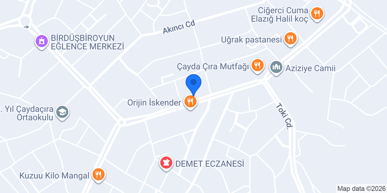 Elaziz Mutfağı Çaydaçıra konumu